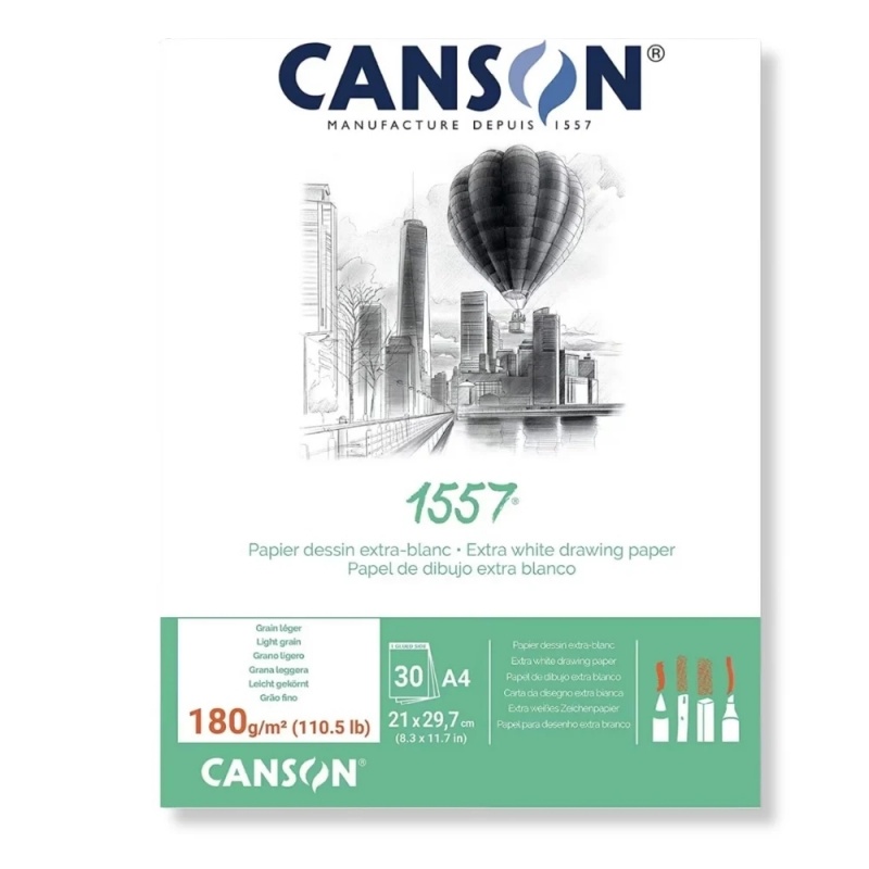 Bloc de desen A3 Canson, 30 file, 180g/mp, lipit, JA 1557