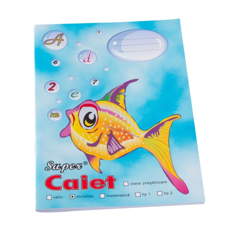 Caiet scolar A5 Pestisor, 48 file, dictando, 70g/mp