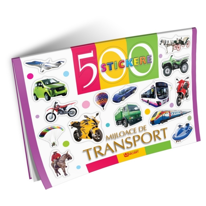 Carte A4 Unicart, 500 Stickere, Mijloace de transport