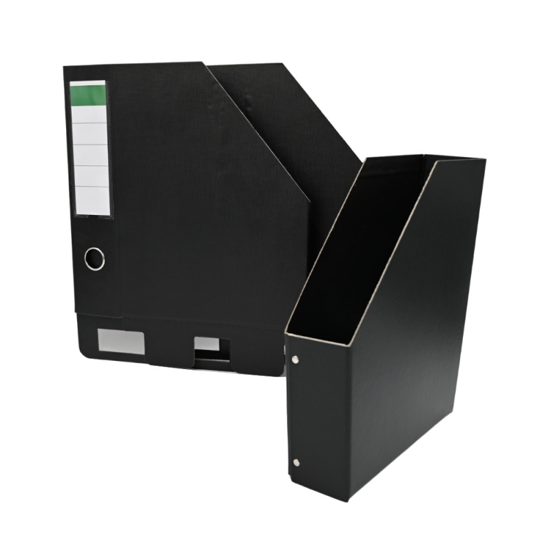Suport documente ROM, 7cm, vertical, carton, negru
