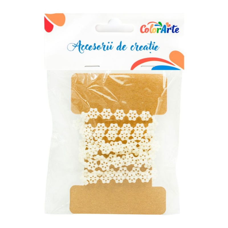 Accesorii creatie - perle, model fulg de nea, 1.5m, Colorarte MY039