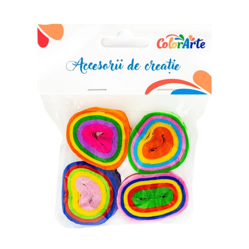 Hartie creponata Colorarte MY016, 35cm x 10m, diverse culori, set 4 role