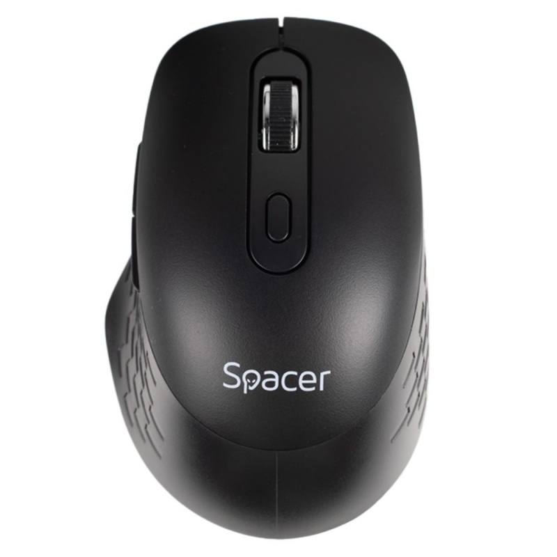 Mouse wireless Spacer SPMO-WS-BK-04, 1000-16000 dpi, conector USB 2.4GHz, negru, include 2 baterii AAA