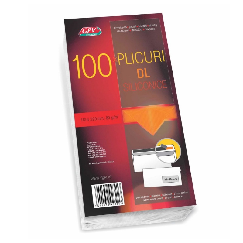Plic DL GPV 133214, alb, 80g/mp, siliconic, set 100 buc