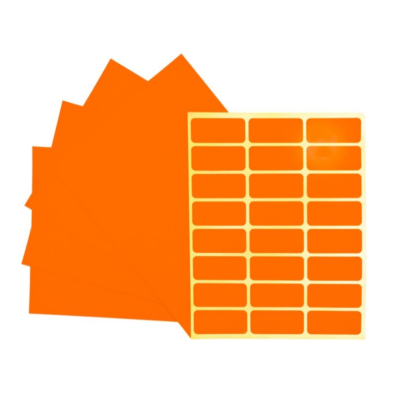 Etichete autocolante CNX, 24/A5, 23x50mm, permanente, colturi rotunjite, orange, top 10 coli (240 etichete)