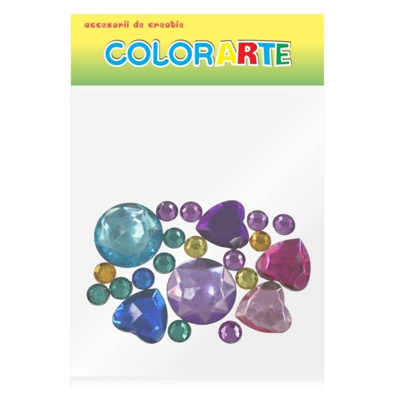 Accesorii creatie - pietre pretioase acryl, diverse culori, stea diverse modele, Colorarte