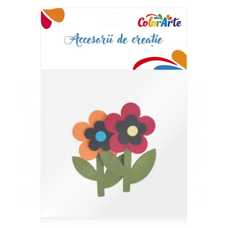 Accesorii creatie - floare fetru, set 2 buc, Colorarte