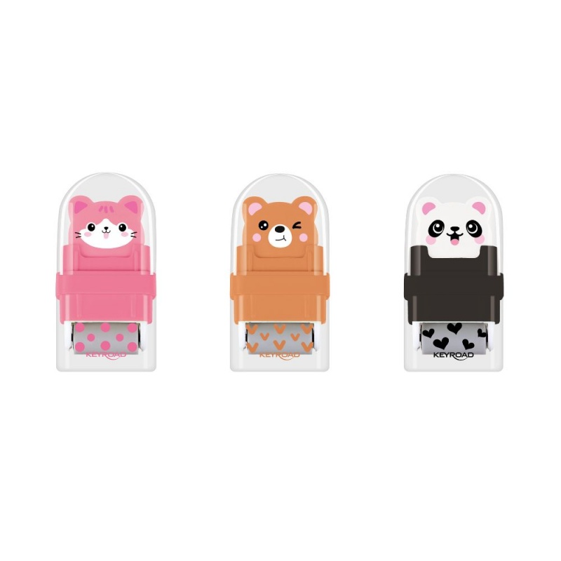 Radiera Keyroad Bounce Buddies KR980110, cu rola aspirare, modele animalute, diverse culori
