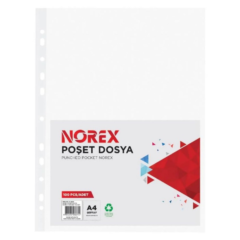 Folie de protectie NOREX UL100X, A4, portret, 30 microni, plastic, transparent, set 100 buc