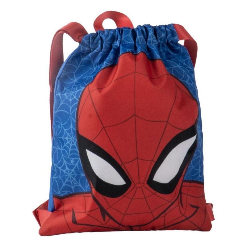 Rucsac cu snur pentru copii Cerda Spiderman 630107, albastru cu verde, 27x33x1cm