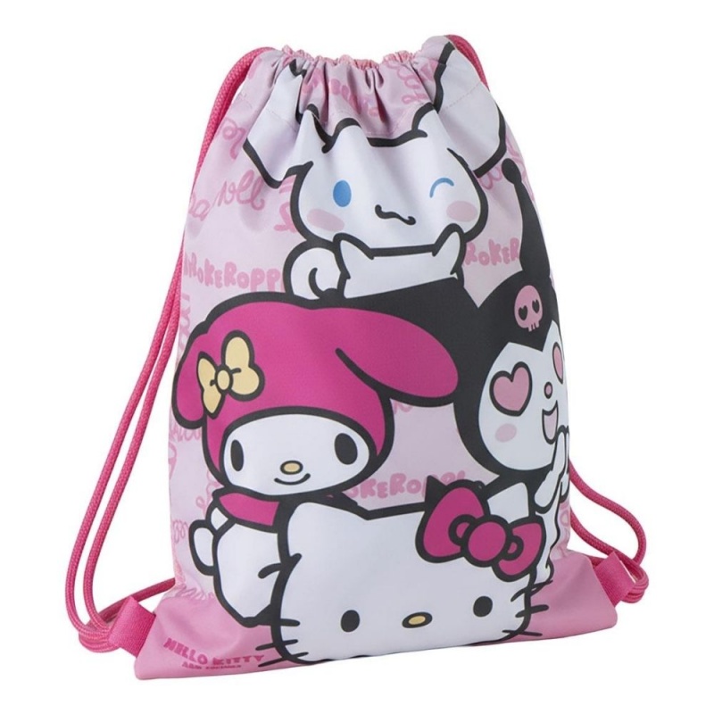 Rucsac cu snur pentru copii Cerda Hello Kitty 630220, albastru cu verde, 27x33x1cm