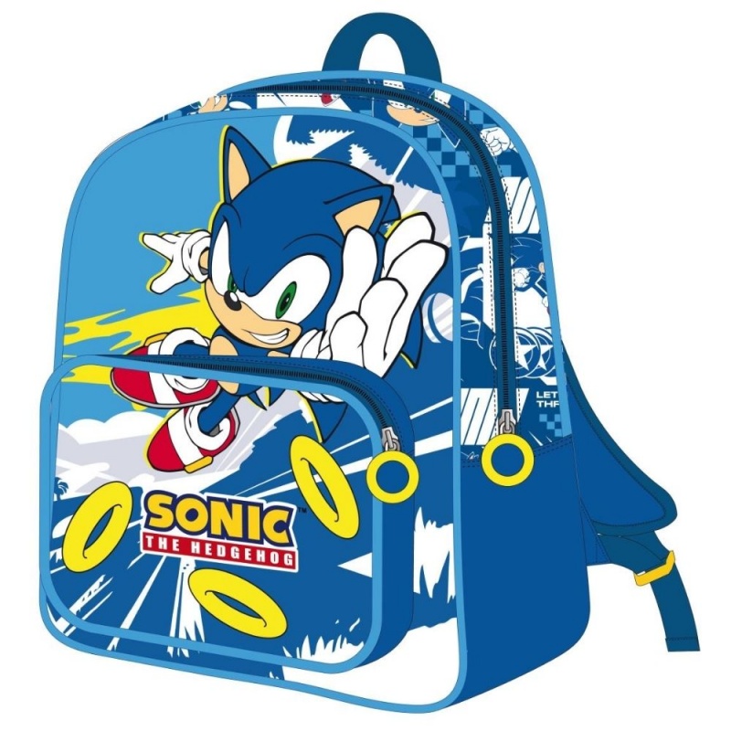 Ghiozdan gradinita Cerda Sonic, 25cm, 2 compartiment, 25x30x12cm, 629309