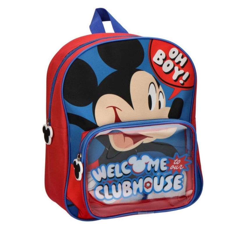 Ghiozdan gradinita Cerda Mickey, 25cm, 2 compartiment, 25x30x12cm, 677416
