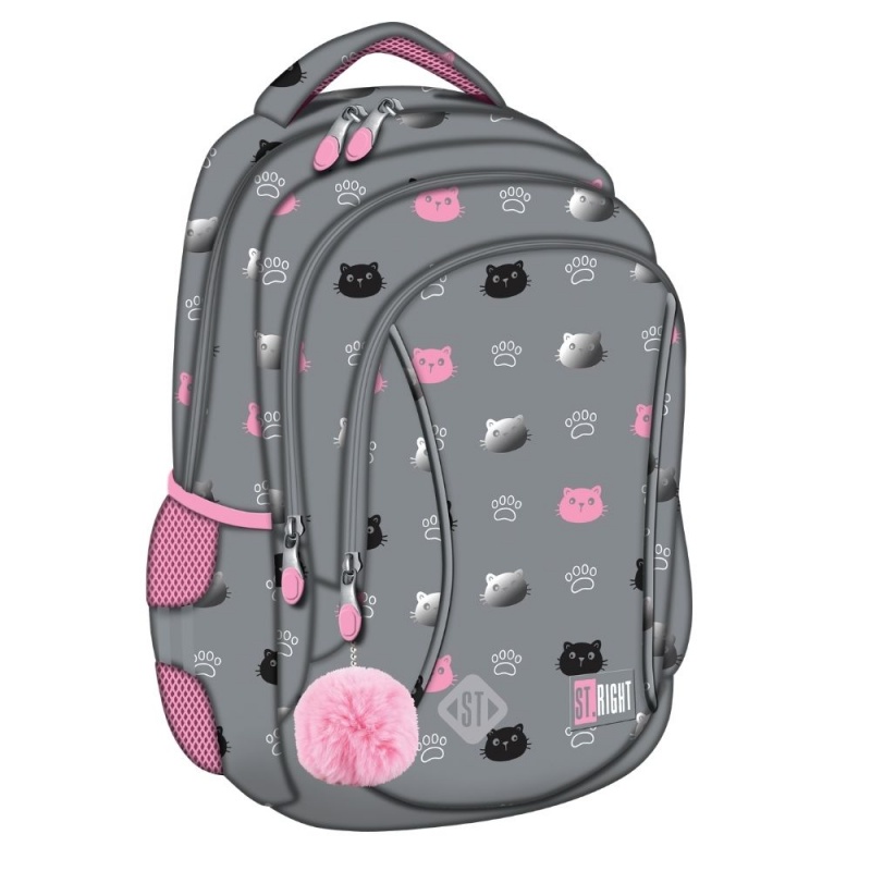 Ghiozdan St.Majewski St.Right Kitty Paw BP26, 39cm, 3 compartimente, 697920