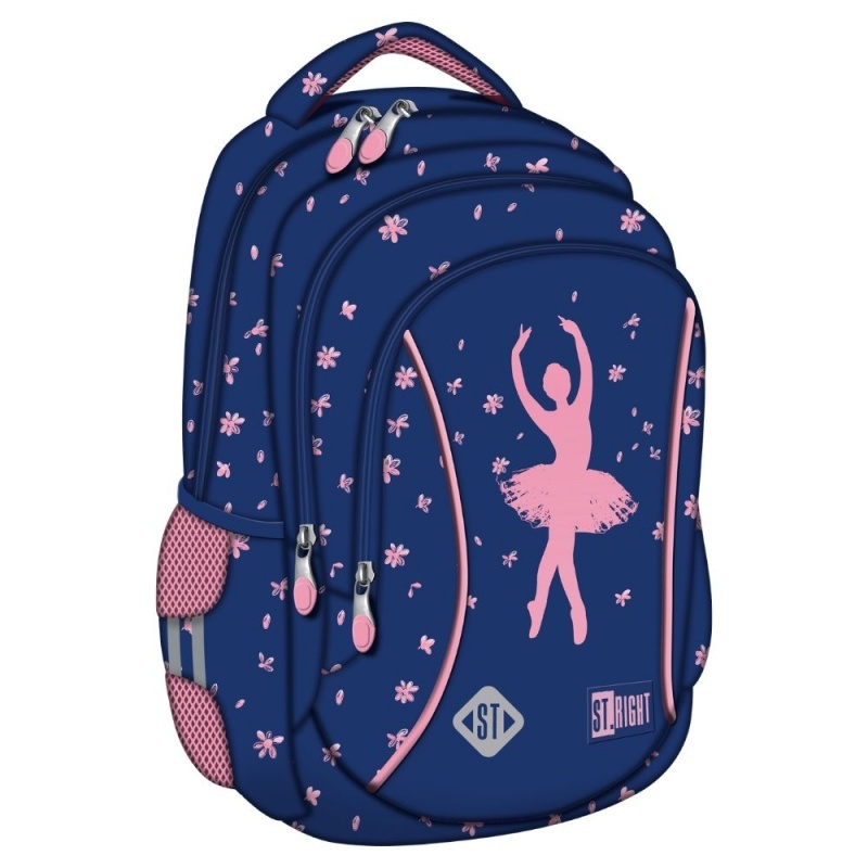 Ghiozdan St.Majewski St.Right Pink Ballerina BP26, 39cm, 3 compartimente, 300943