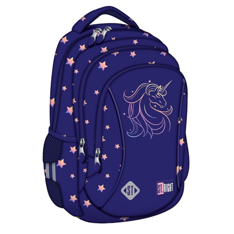 Ghiozdan St.Majewski St.Right Unicorn Glow BP26, 39cm, 3 compartimente, 300899