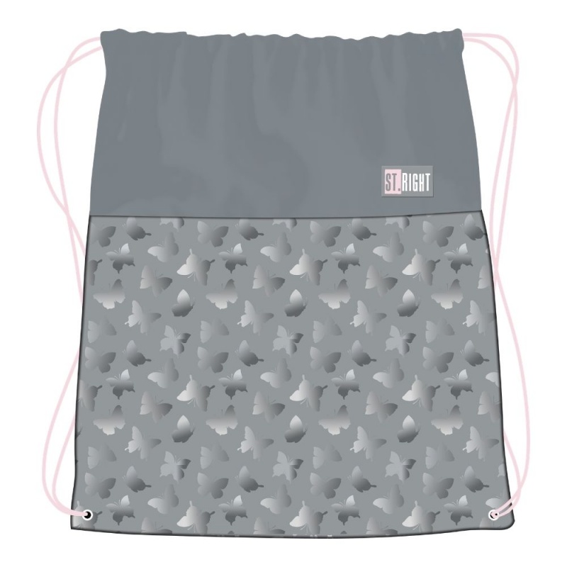 Rucsac cu snur pentru copii St.Majewski St. Right Silver Butterflies, 685378