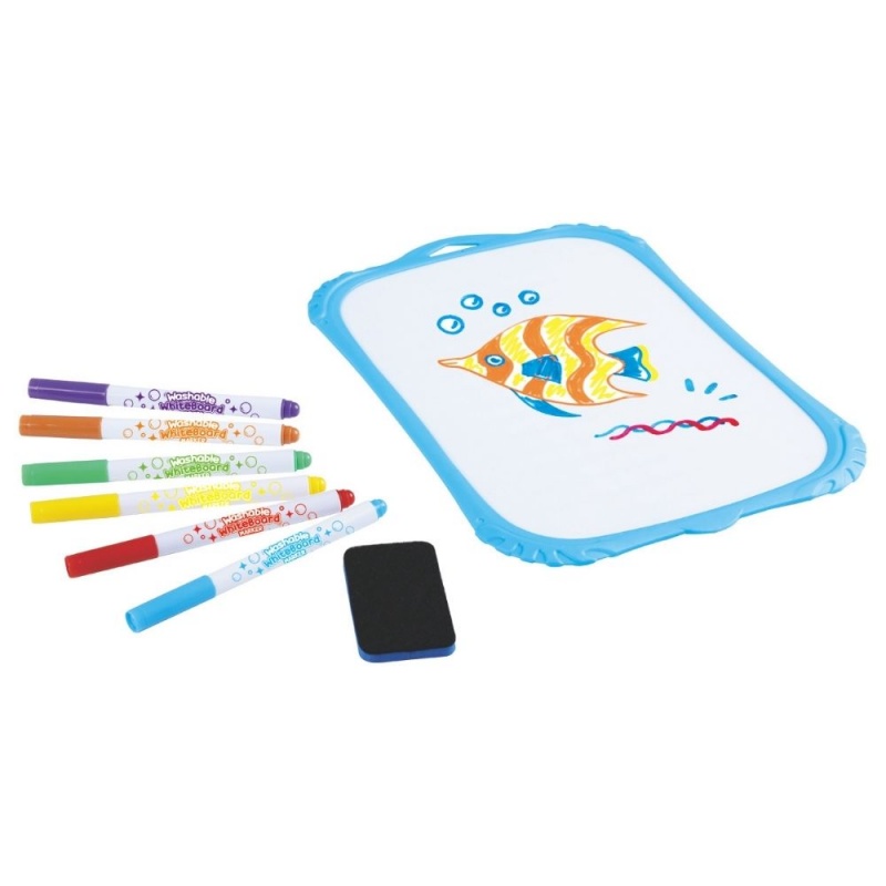 Tabla de scriere Keyroad KR973018, 2 fete alb+patratele, 6 carioci, burete