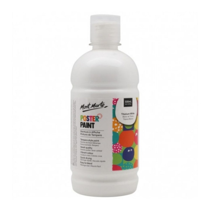 Culori tempera Mont Marte, 500ml, culoare alb, MPST0001