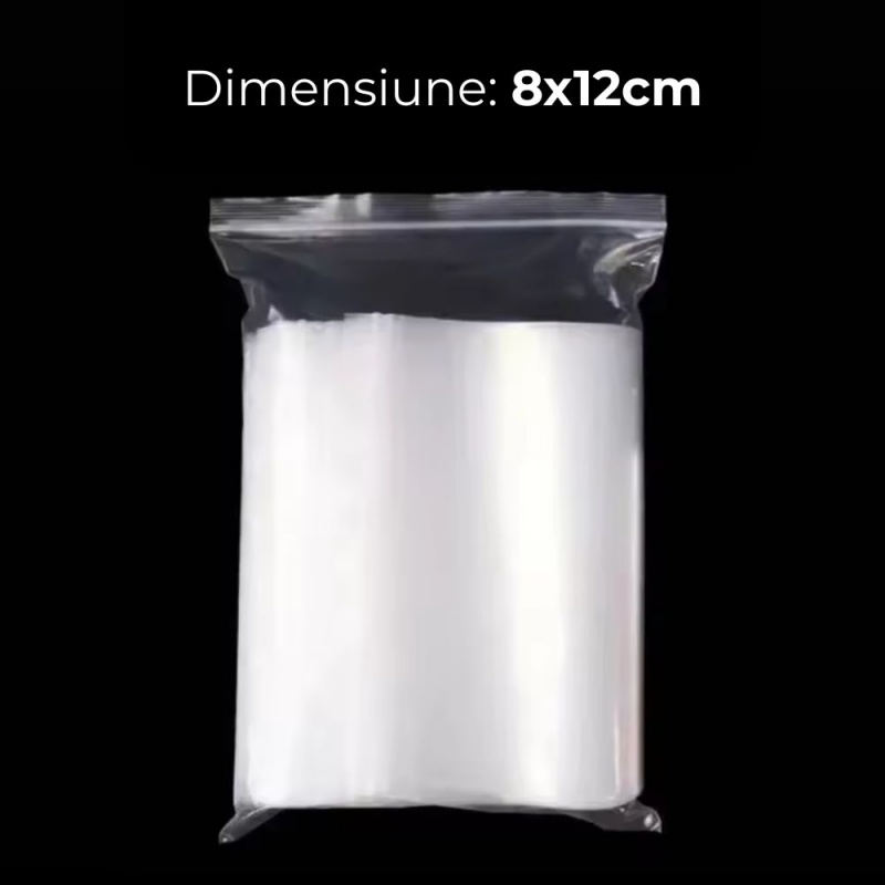 Punga ziplock OFFICE-COVER, 8x12cm, 10 microni, plastic transparent, set 100 buc