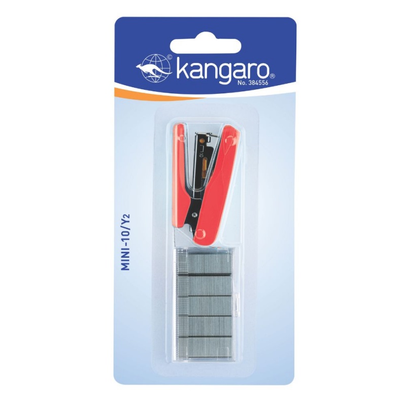 Capsator Kangaro MINI-10/Y2, nr.10, 10 coli, rosu, blister (+ 1000 capse)