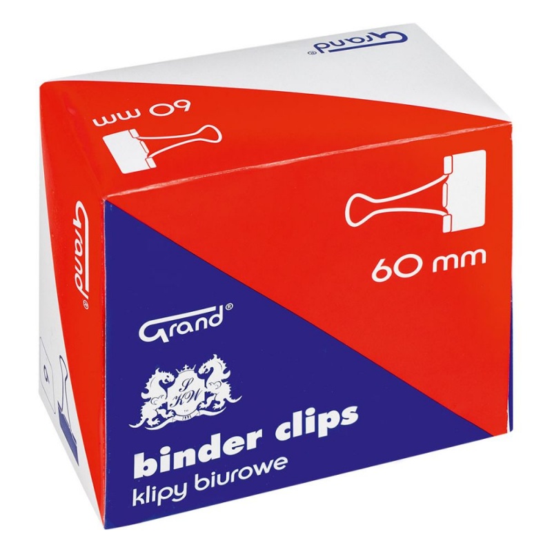 Clipsuri metalice Grand 110-1720, 60mm, negre, cutie 6 buc