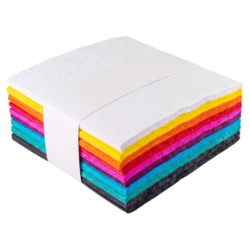 Hartie creponata Fiorello 170-2867, 10x10x200cm, diverse culori, set 10 culori