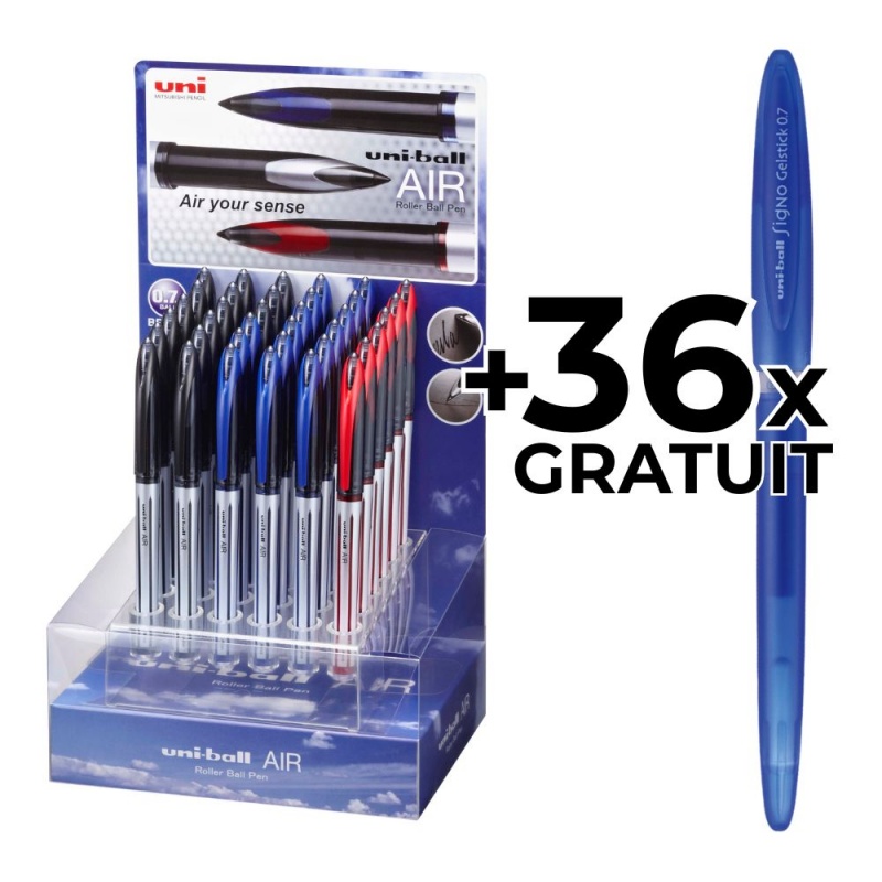Display 36x Roller Uni-ball AIR Micro UBA-188EL-M, 0.5mm + 36x UM-170 albastru gratuit