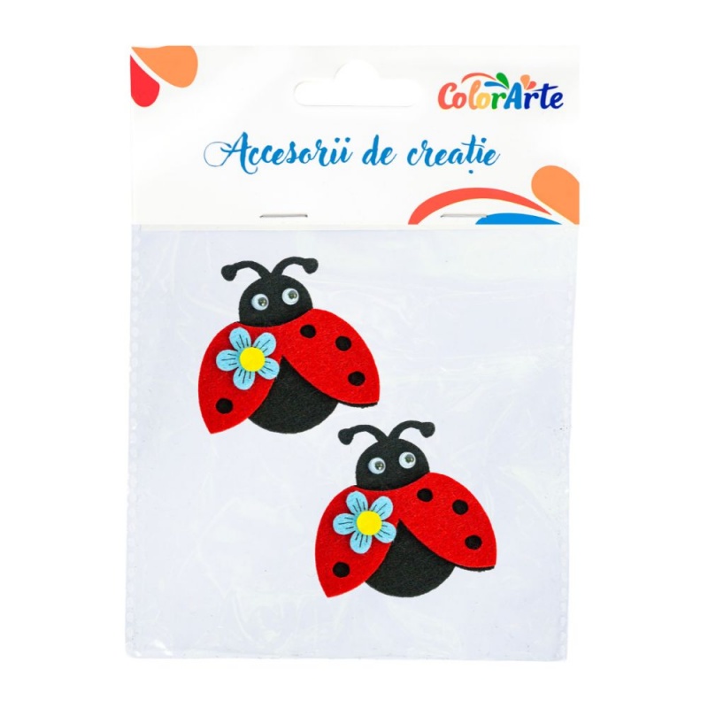 Accesorii creatie - buburuza fetru, set 2 buc, 6x6.5cm, Colorarte, MTCR-EA238