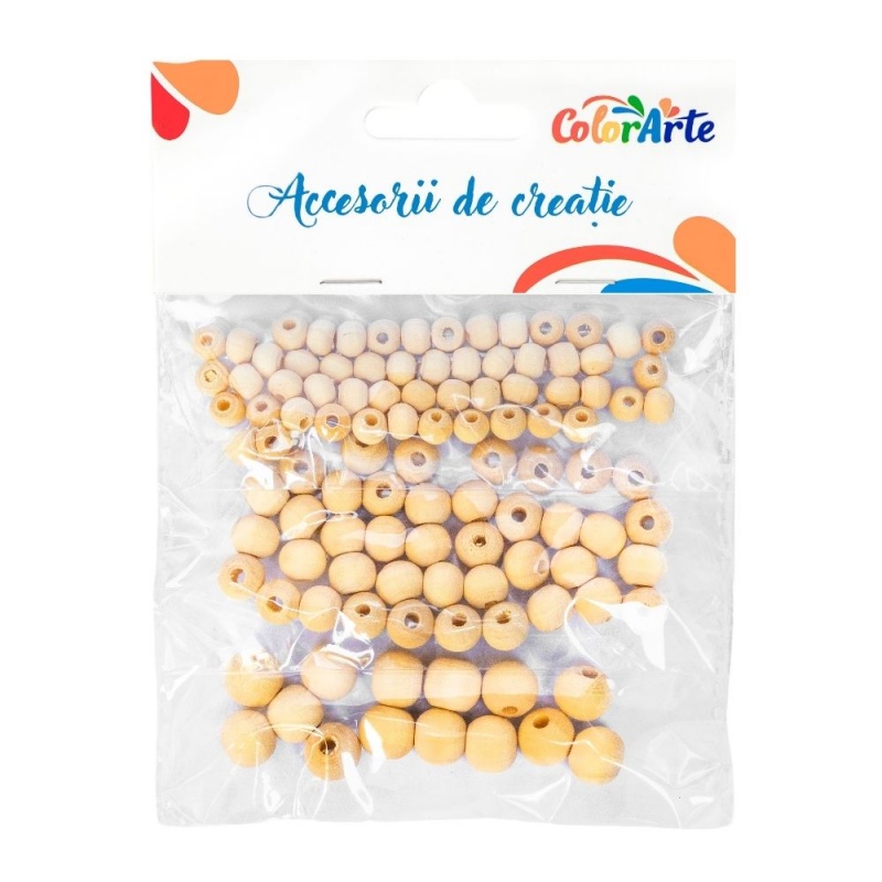 Accesorii creatie - lemn - nasturi, diverse marimi, bilute, Colorarte MTCR-WDC3P1