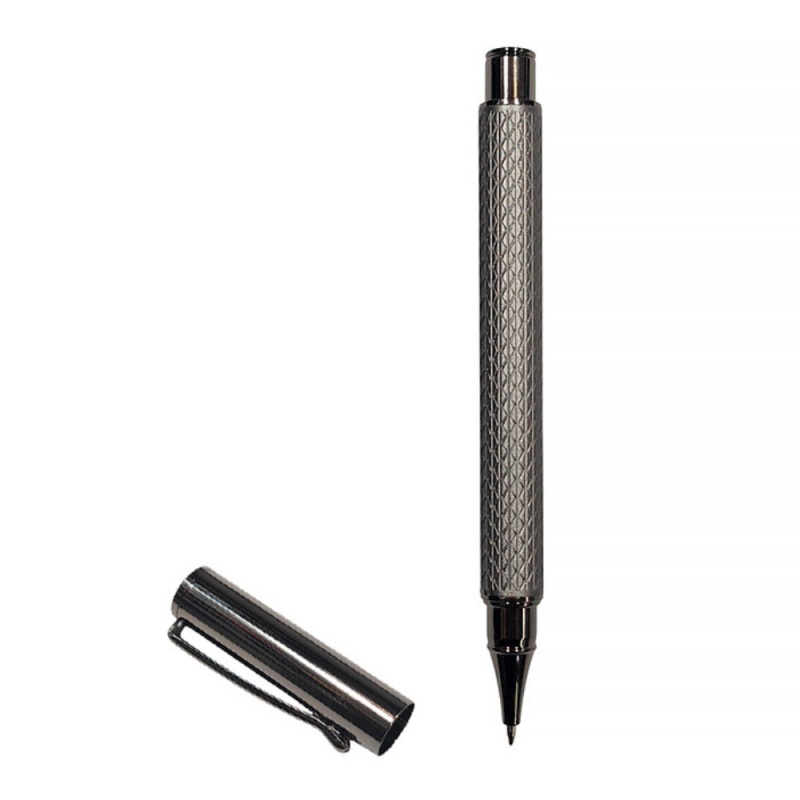 Roller metalic CNX 807, 1.0mm, corp gri imitatie piele, capac grafit