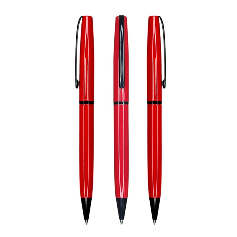 Pix retractabil CNX 998, 1.0mm, metalic, pentru inscriptionat, corp rosu, clips negru