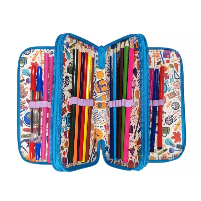Penar echipat CNX, 3 fermoare, dreptunghiular, flamingo