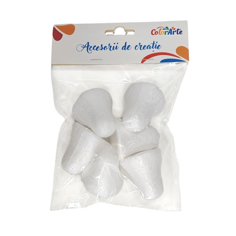 Accesorii creatie - polistiren - clopotei, 5cm, set 6 buc, Colorarte MY033