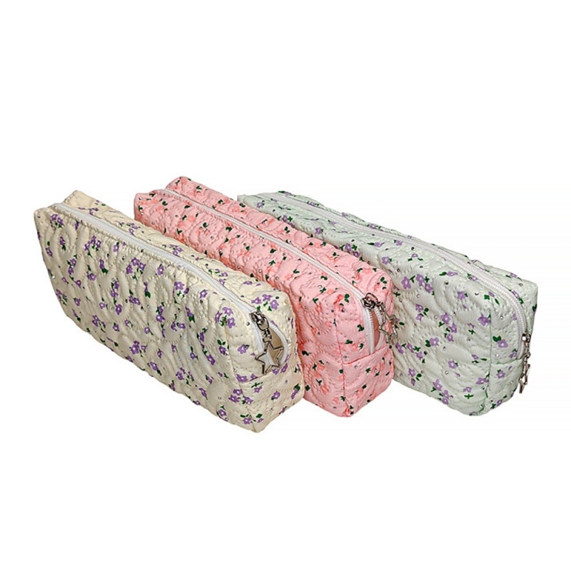 Penar neechipat CNX 308, 1 fermoar, diverse culori pastel, textil cu pietricele, dreptunghiular