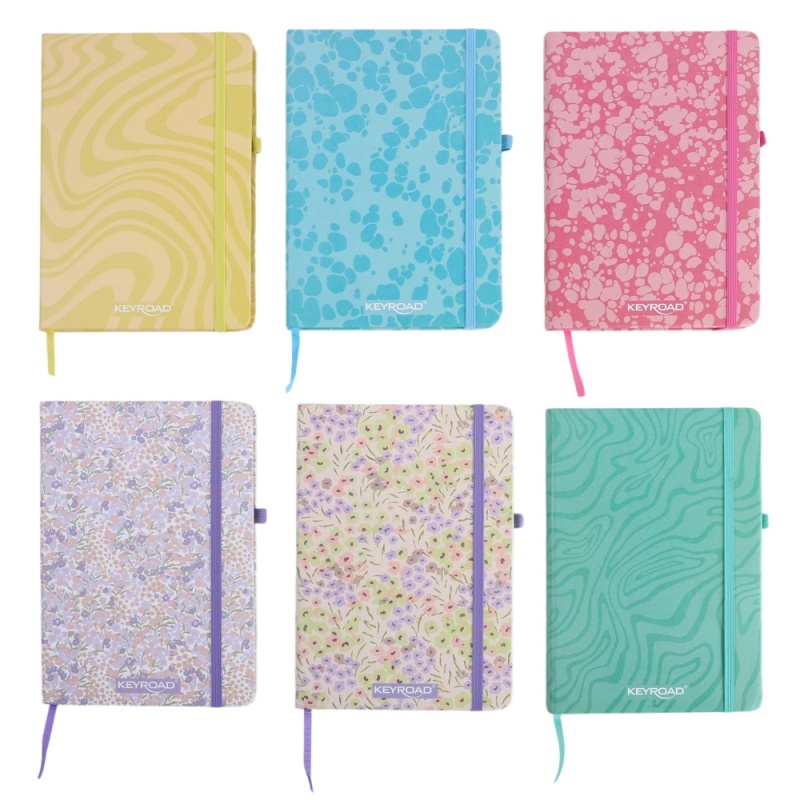 Jurnal Keyroad KR990177, 96 pagini, 140x200mm, diverse culori, cu elastic
