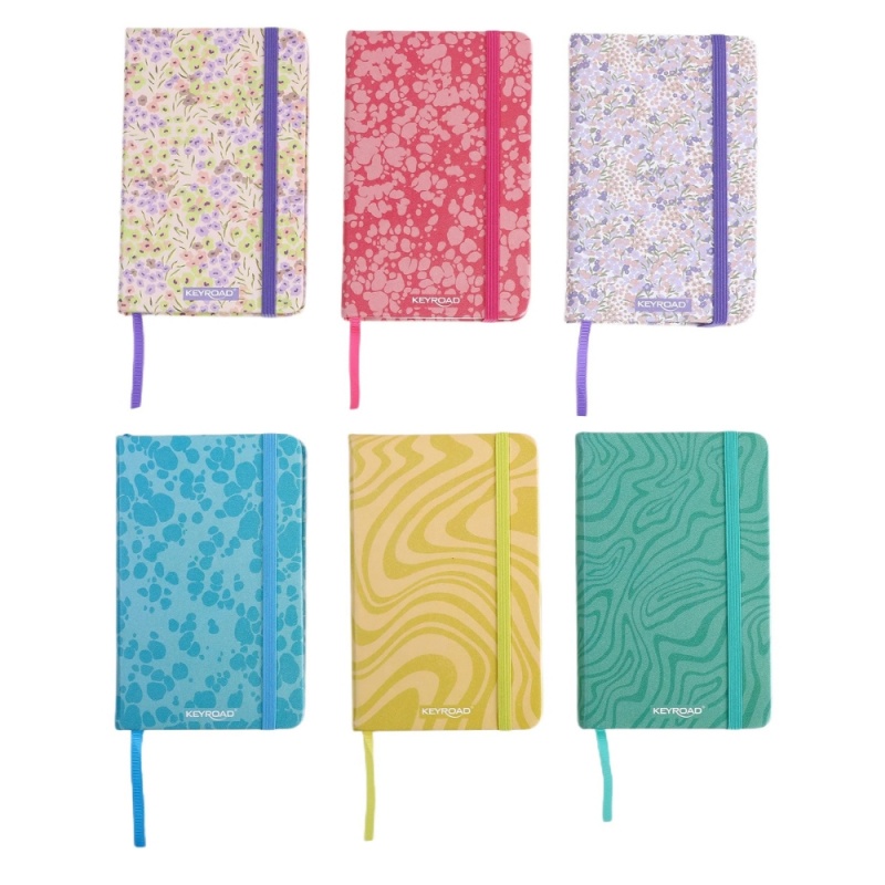 Jurnal A6 Keyroad KR990176, 80 pagini, diverse culori, cu elastic