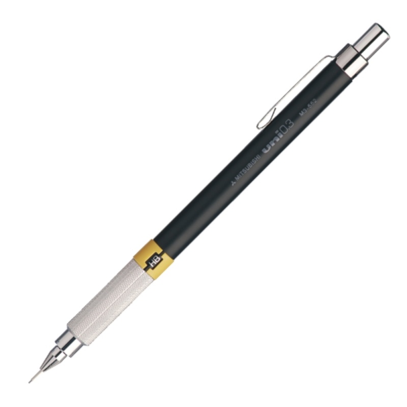 Creion mecanic UNI M3-552, 0.3mm, HB, corp metalic