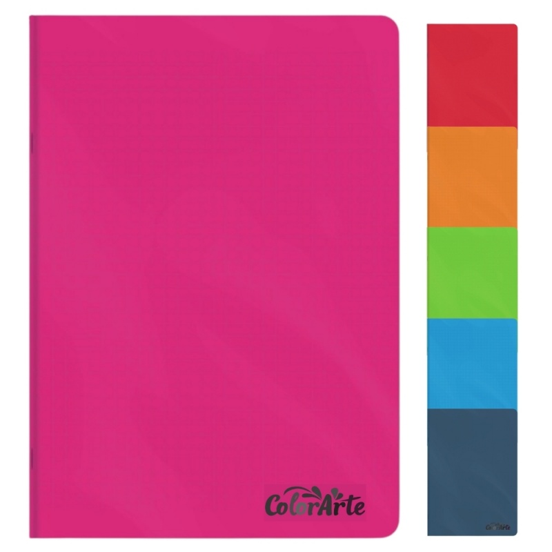 Caiet scolar A4 Colorarte, 80 file, dictando, colturi rotunjite, coperta plastic 230microni, 70g/mp