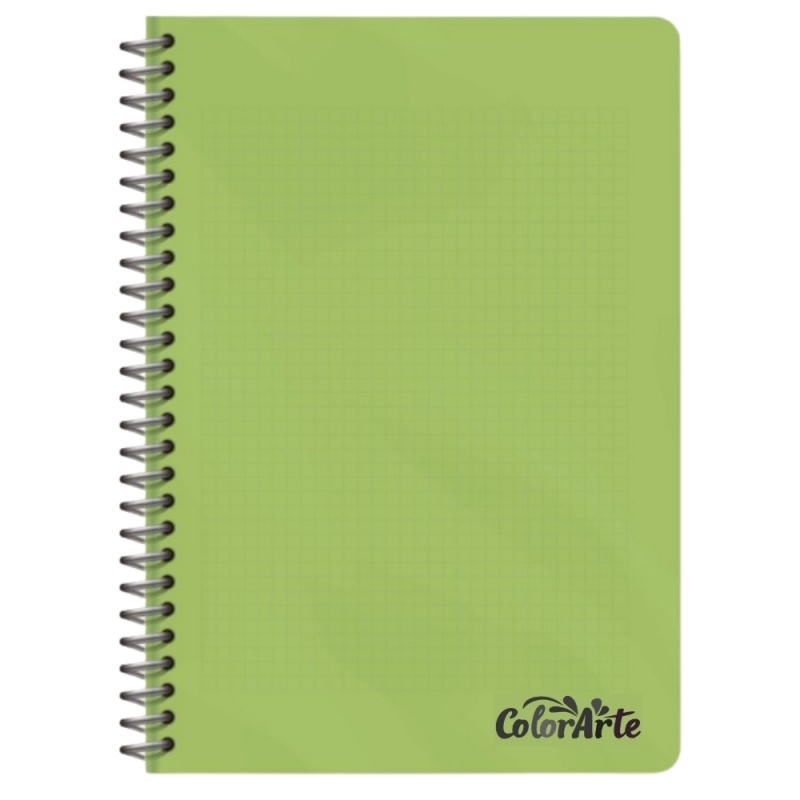 Caiet cu spirala plastic A4 Colorarte, 100 file, dictando, colturi rotunjite, coperta plastic 350microni, 70g/mp
