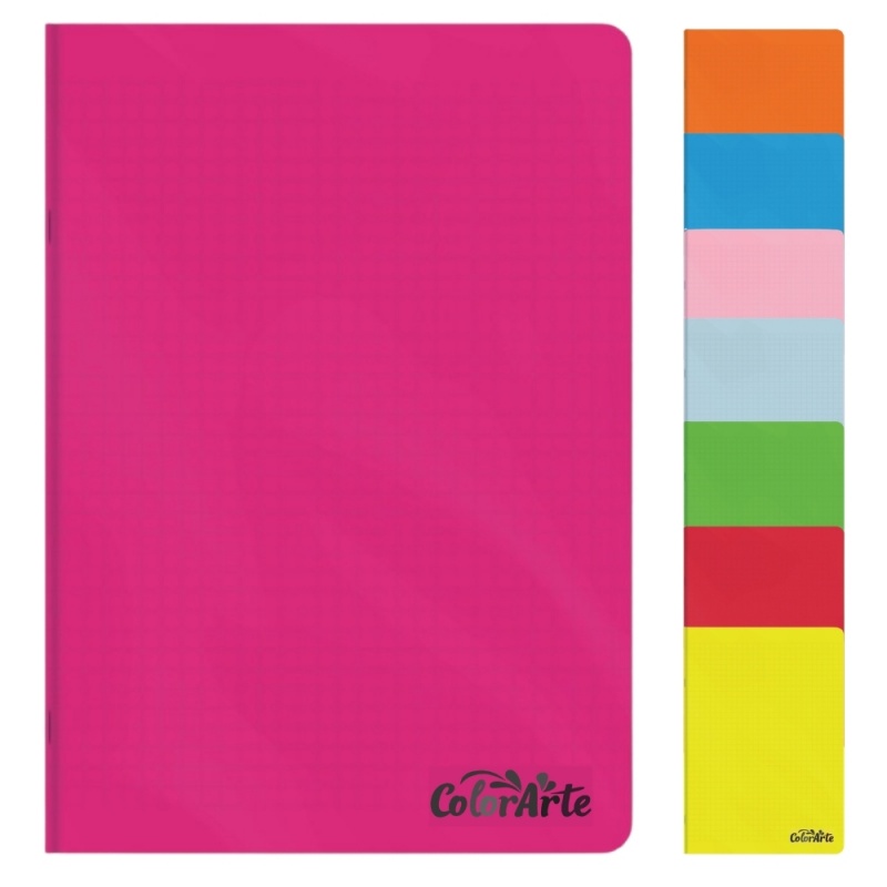 Caiet scolar A5 Colorarte, 48 file, dictando, colturi rotunjite, coperta plastic 230microni, 70g/mp
