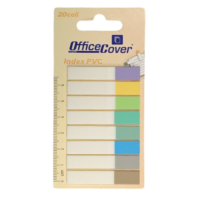 Notes adeziv index Office Cover BP0007, 8 culori x20 coli, 8x8x45mm