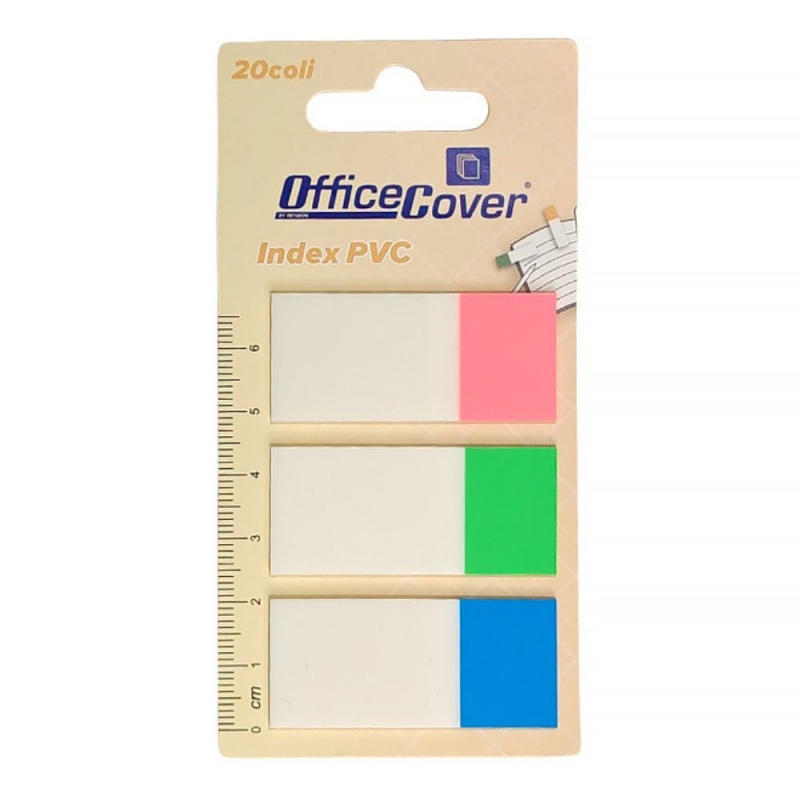 Notes adeziv index Office Cover BP0007, 3 culori x20 coli, 3x20x45mm
