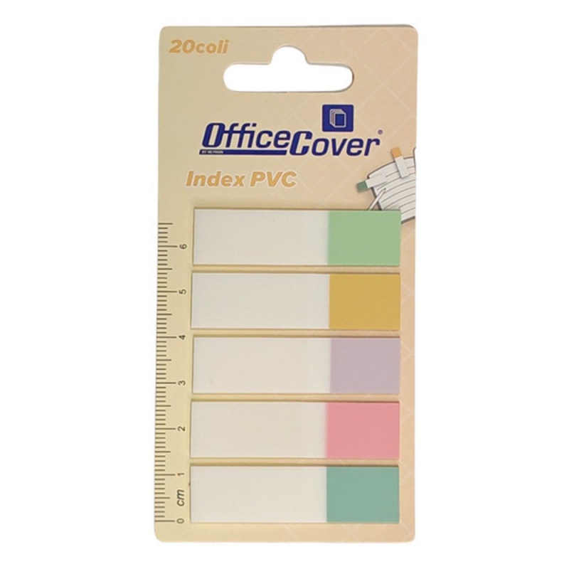 Notes adeziv index Office Cover BP0007, 5 culori x20 coli, 5x12x45mm