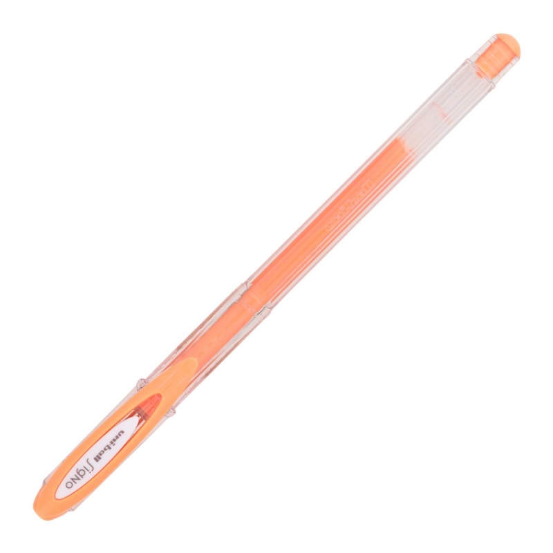 Pix cu gel Uni-ball Angelic UM-120AC, 0.7mm, cu capac, corp transparent, scris orange