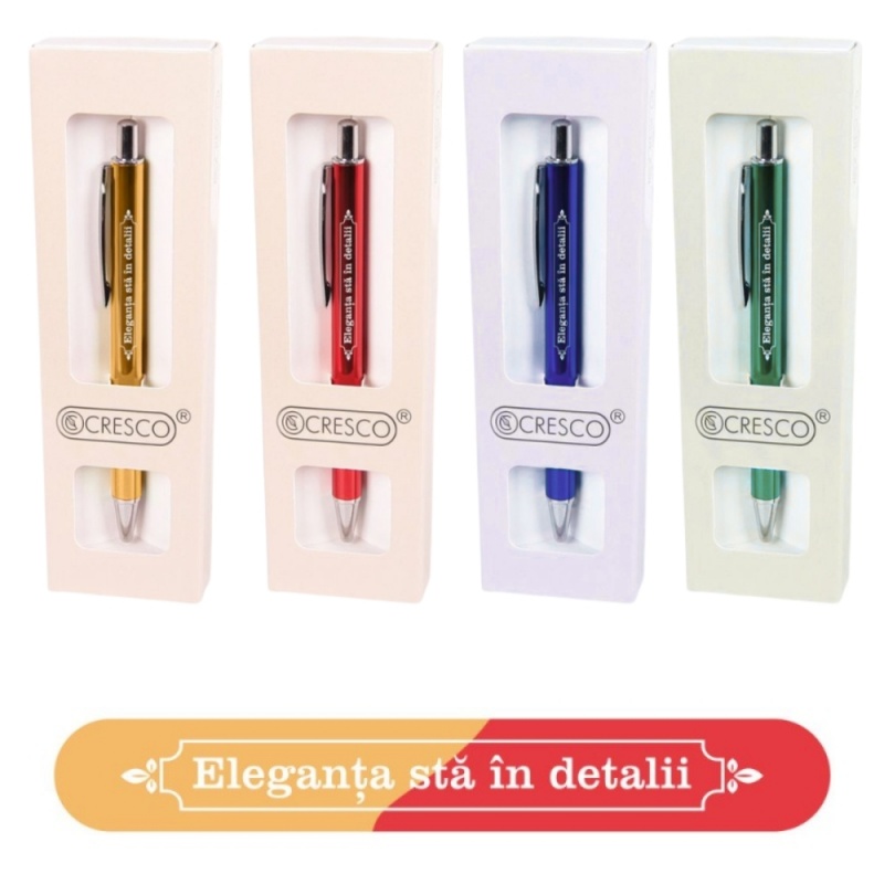 Pix cu bila Cresco, corp metalic, diverse culori, personalizat "Eleganta sta in detalii"