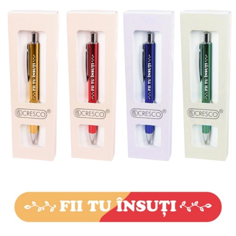 Pix cu bila Cresco, corp metalic, diverse culori, personalizat "Fii tu insuti"