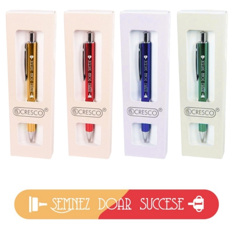 Pix cu bila Cresco, corp metalic, diverse culori, personalizat "Semnez doar succese"