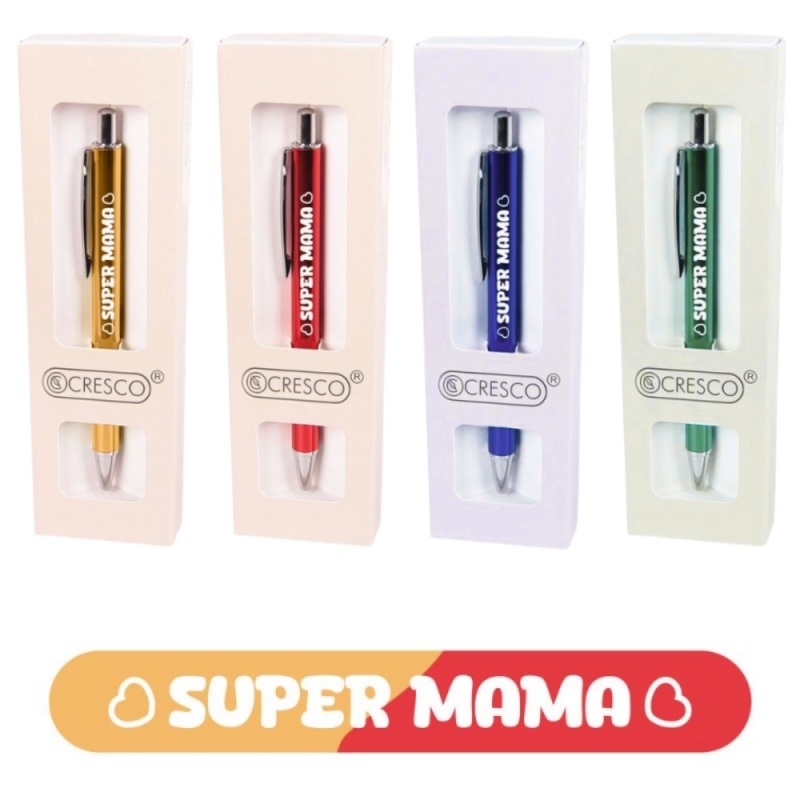 Pix cu bila Cresco, corp metalic, diverse culori, personalizat "Super mama"