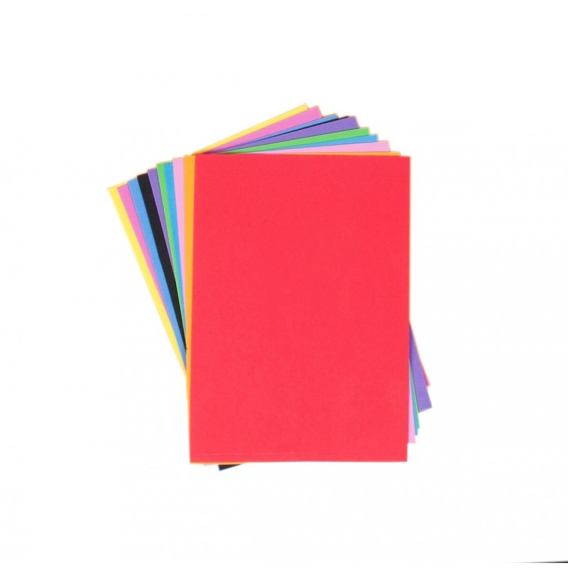 Hartie gumata A4 - simplu, 1mm, diverse culori, set 10 coli, Colorarte, SPA-034